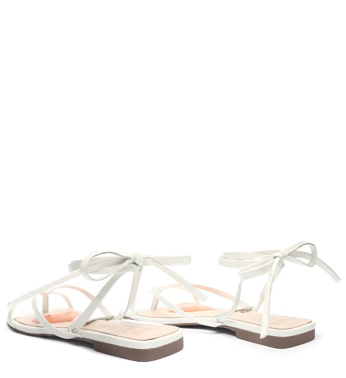 Schutz x Ginger Sandália Flat Lace-Up White Schutz x Ginger Sandália Flat Lace-Up White