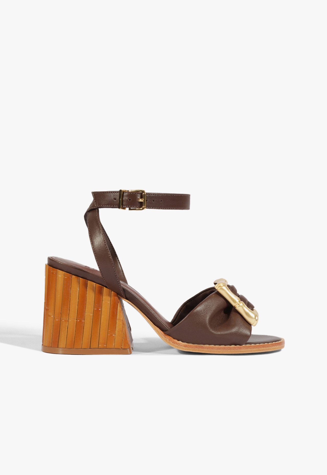 Sandália Enola Bamboo Couro Marrom | Schutz