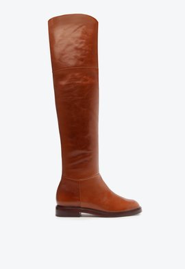 Bota Montaria Over the Knee Couro Marrom