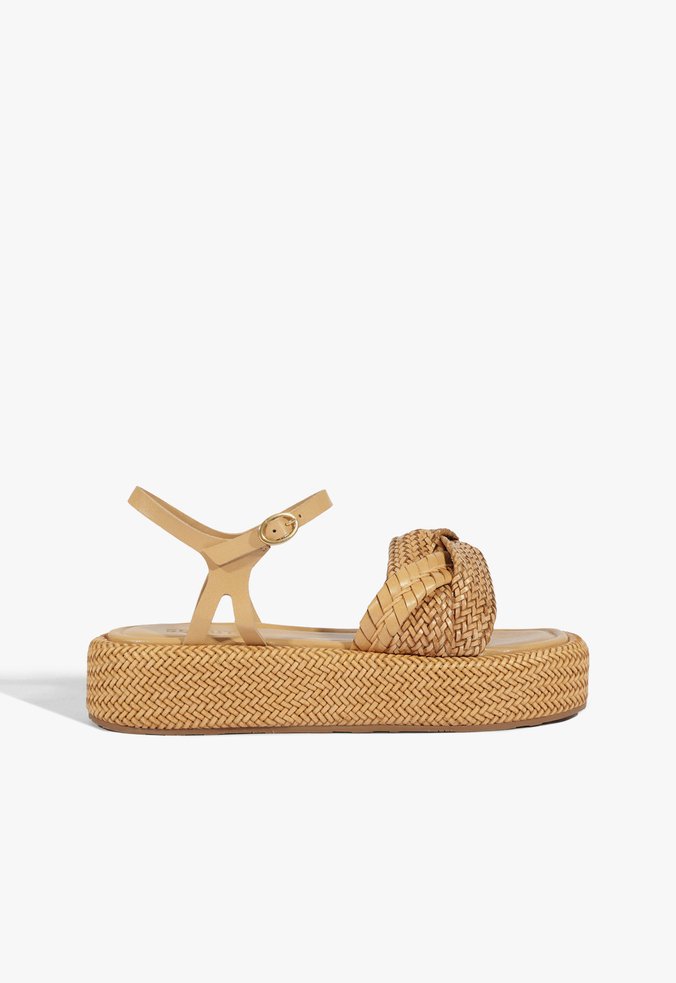 Sandália Papete Plataforma Marrom