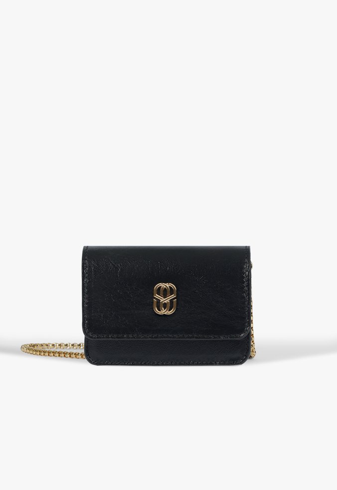 Bolsa Tiracolo Dee Pequena Couro Preta