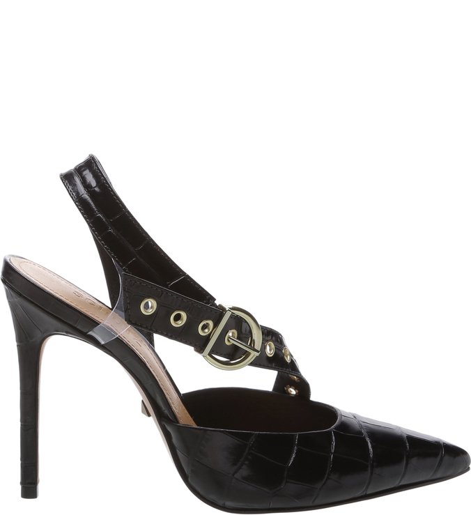 Sapato Scarpin Croco Rocker Preto