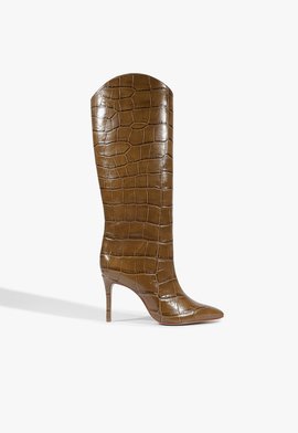 Bota Salto Alto Maryana Couro Roxa | Schutz