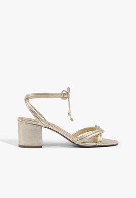 Sandália Block Heel Strings Dourado