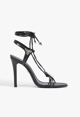 Sandália Salto Alto Prata triangle