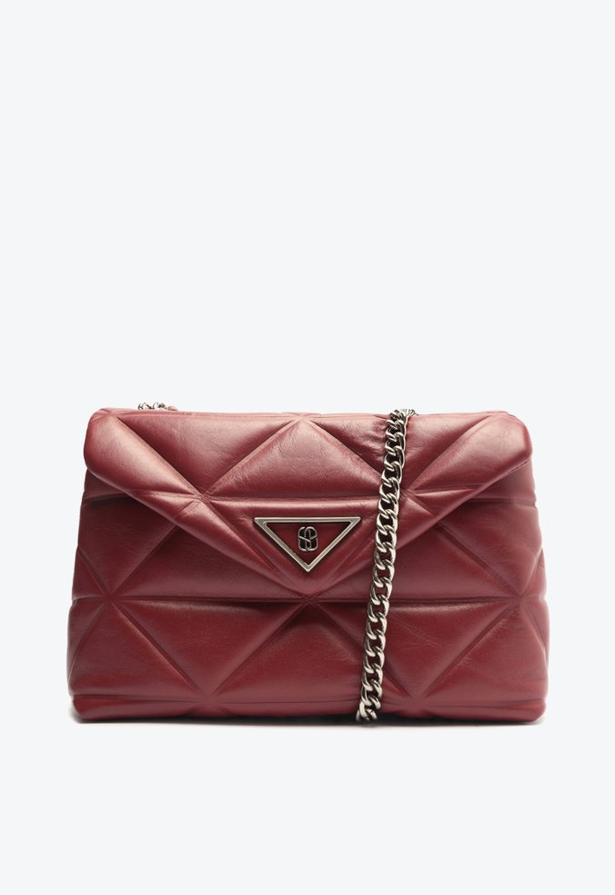 Bolsa Grande Tiracolo Poppy Couro Vermelha