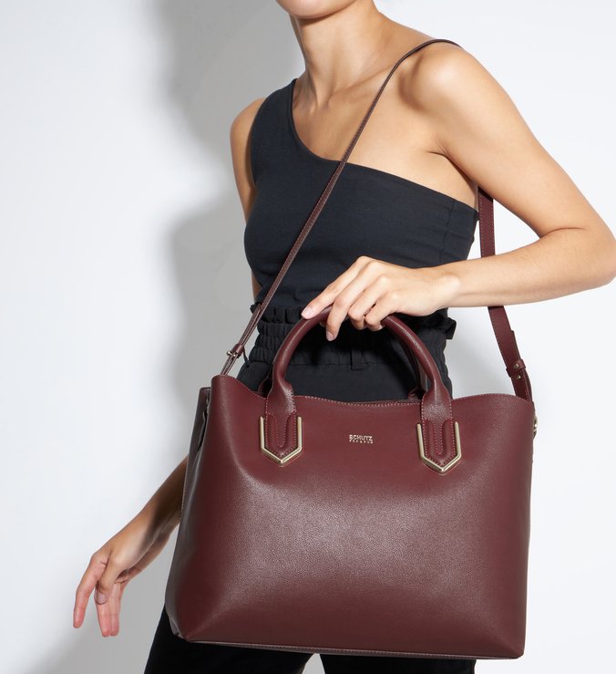 Bolsa Tote Grande Marcele Vermelha Vinho Bolsa Tote Grande Marcele Vermelha Vinho