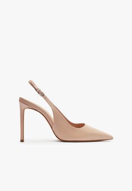 Scarpin Slingback Velara Couro Bege