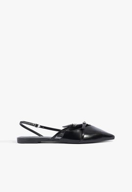 Sapato Mule Slingback Preto