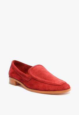 Sapato Mocassim Camurça Vermelho