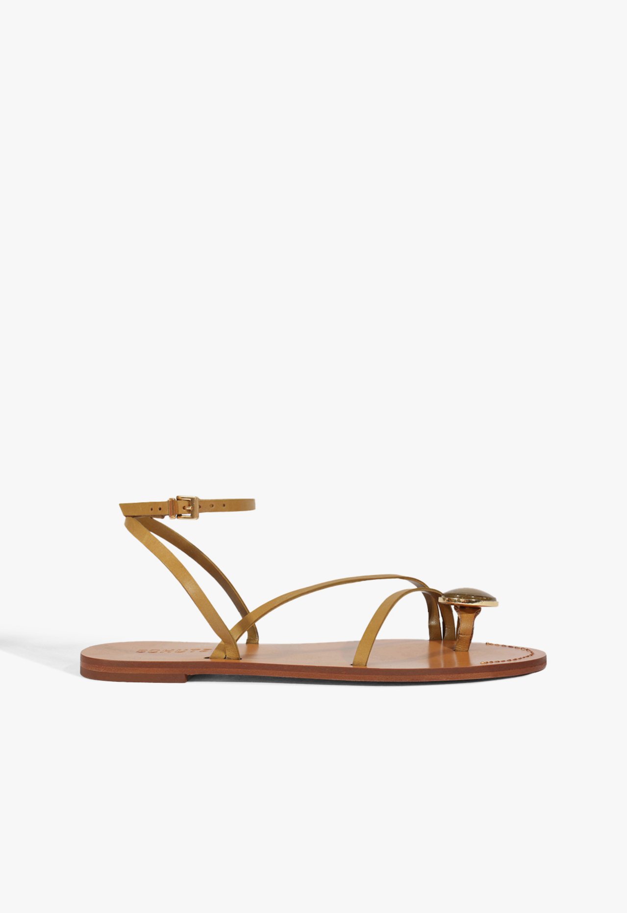 Sandália Rasteira Azure Couro Laranja | Schutz