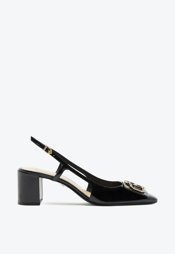Slingback Verniz Preto