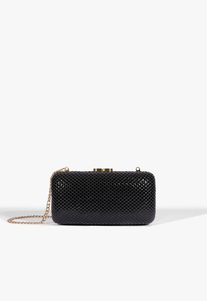Bolsa Clutch Couro Snake Preta