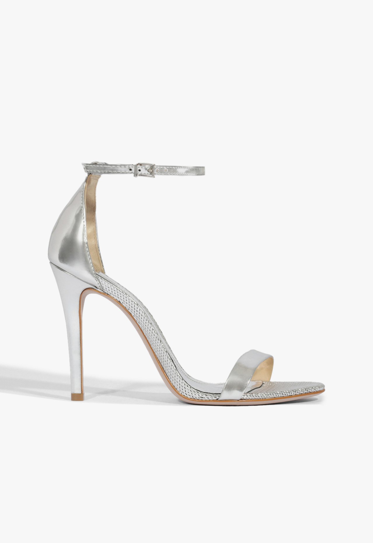 Sandália Gisele Salto Alto Couro Prata | Schutz