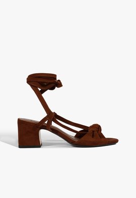 Sandália Salto Médio Boho Rust