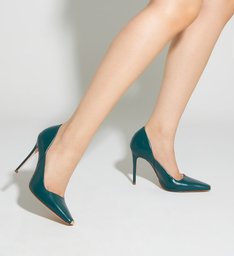 Sapato Scarpin Metalizado Verde