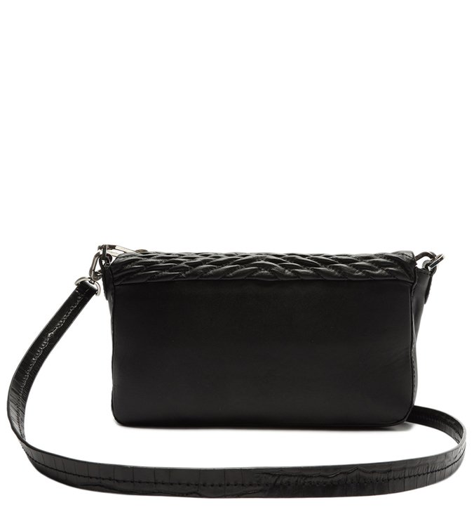 Bolsa Tiracolo Média Noah Couro Preta Bolsa Tiracolo Média Noah Couro Preta