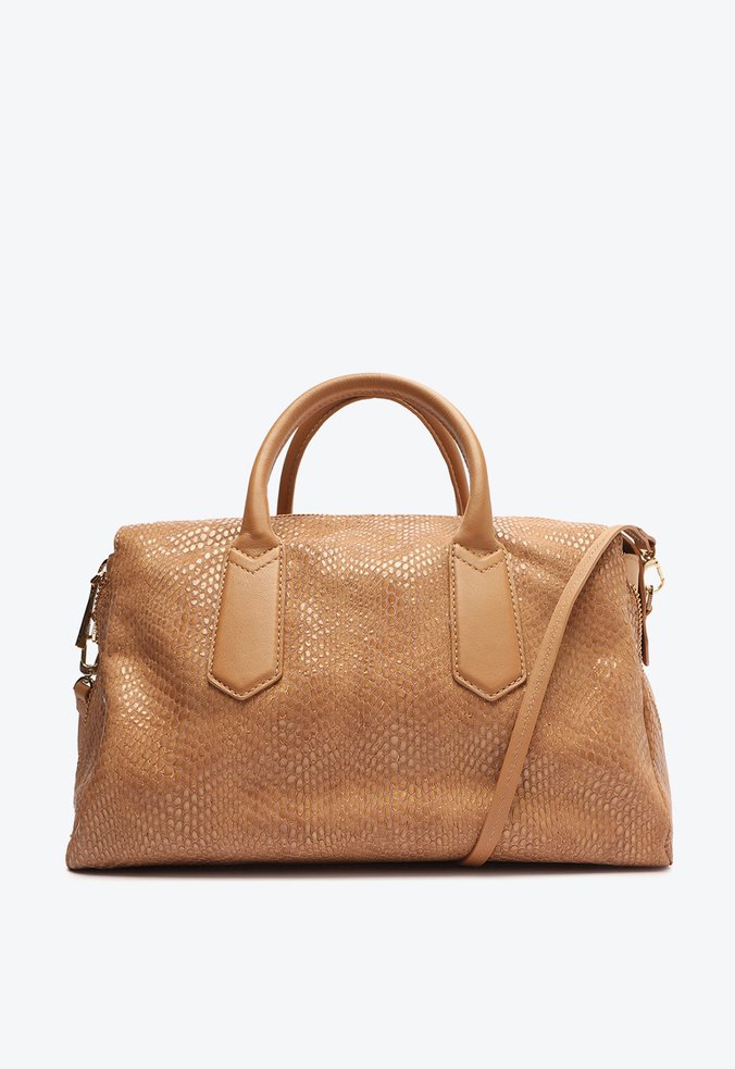 Bolsa Tote Arizona Grande Couro Snake Caramelo