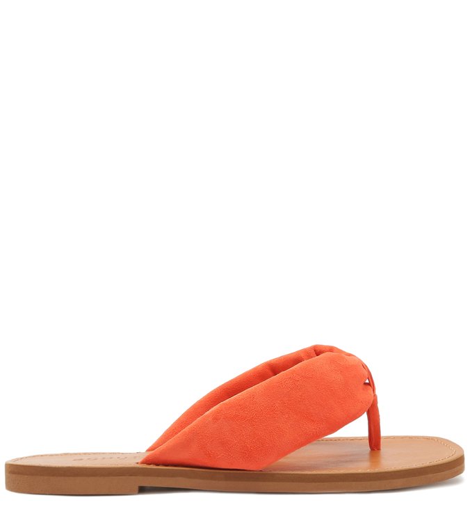 FLAT SLIDE FLIP-FLOP ANA SUEDE ORANGE