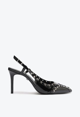 Sapato Scarpin Slingback Verniz Preto
