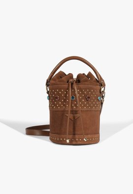 Bolsa Bucket Gleam Camurça Marrom