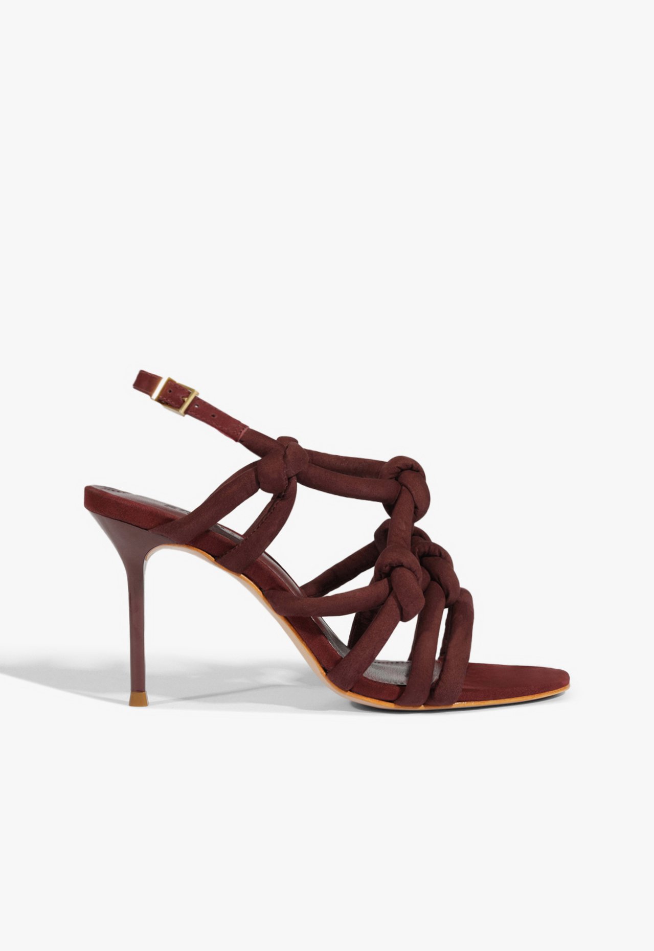 Sandália Camurça Salto Alto Fino Vermelha | Schutz