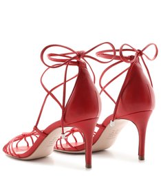 Sandália Mid Heel Lace-Up Strings Red