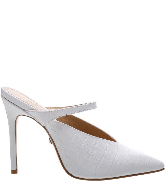 Sapato Scarpin New Quereda Croco Branco