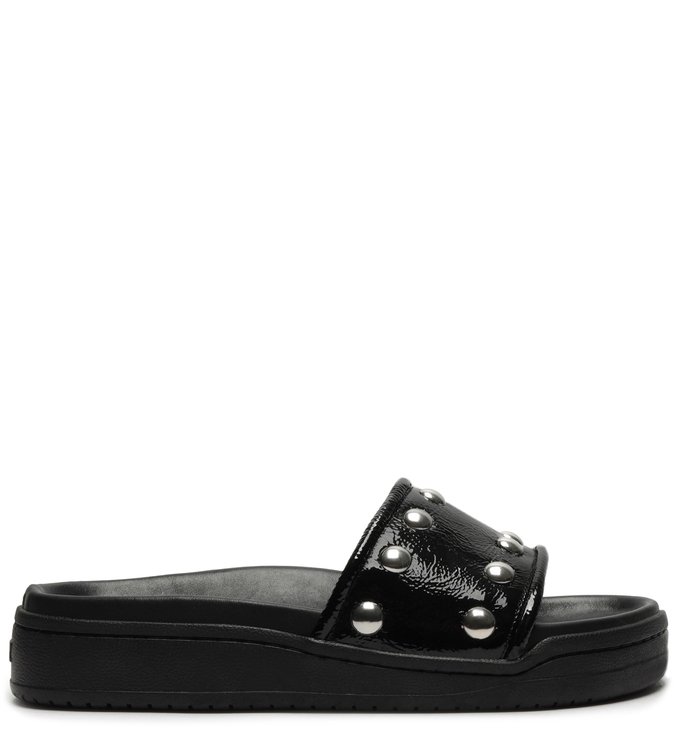 Slide Bold Verniz Studs Preto