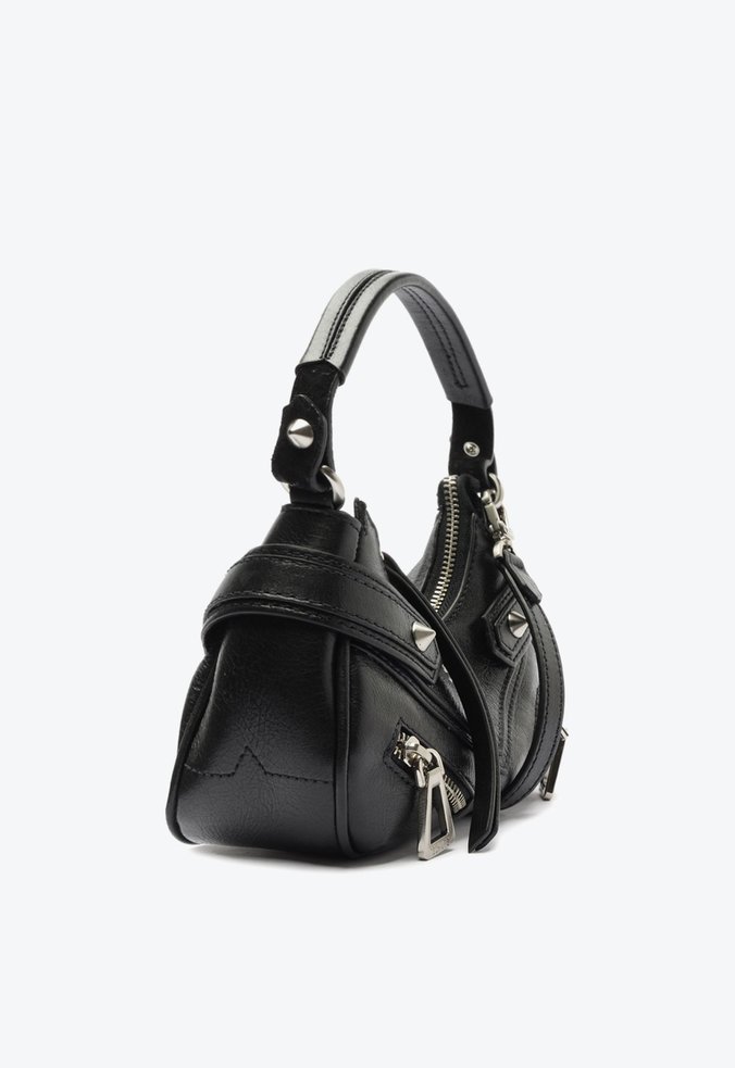 Bolsa Tiracolo Suri Triangle Couro Preta