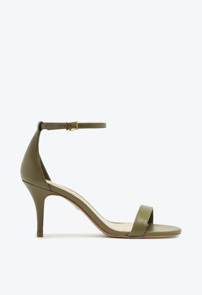 Sandália Gisele Salto Fino Couro Verde