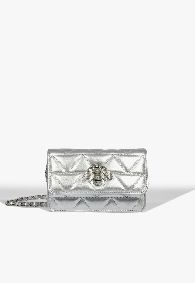 Bolsa Couro Abelha Prata