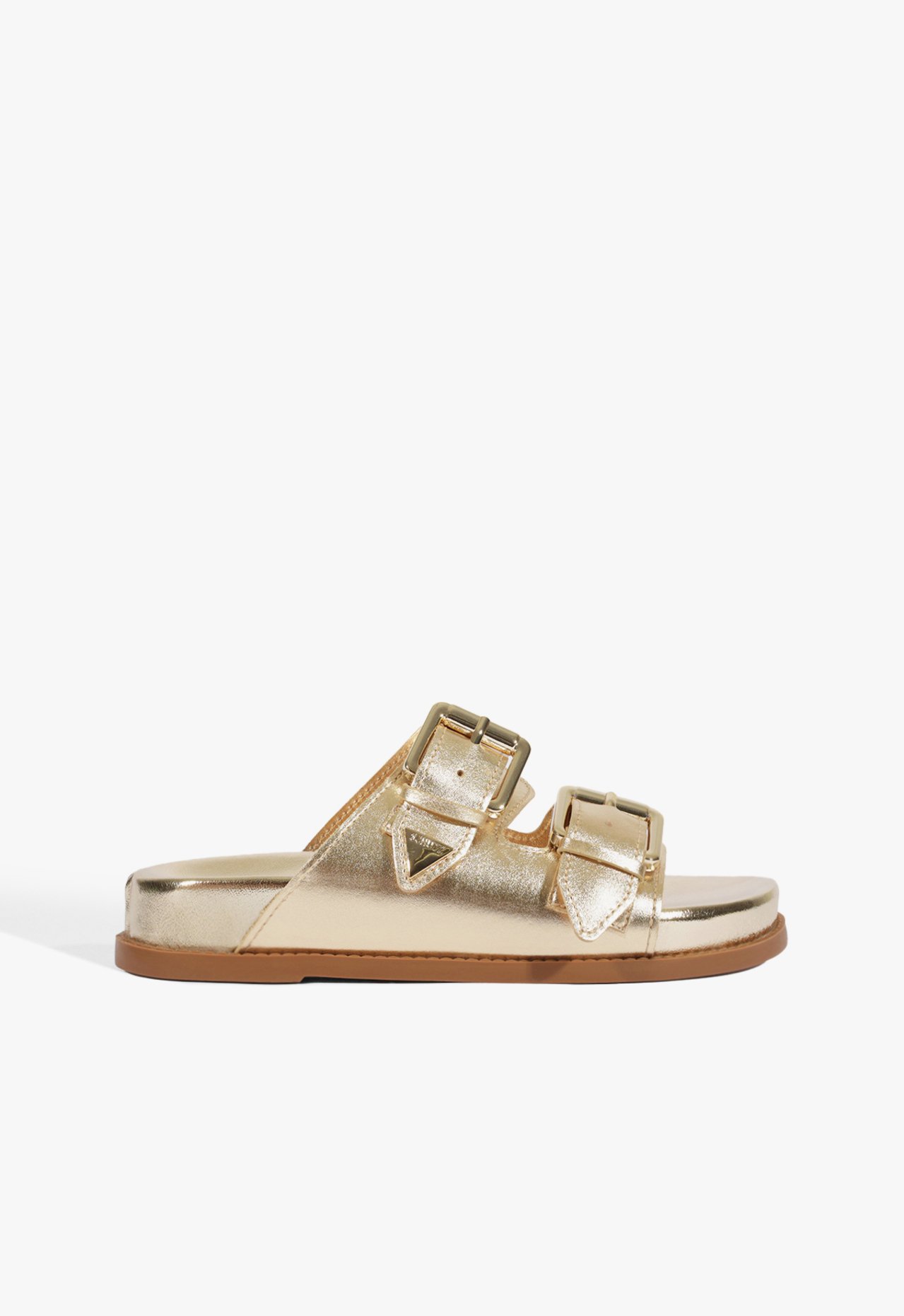 Sandália Papete Aurora Couro Dourado | Schutz