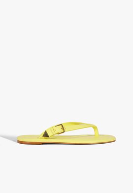 Rasteira de couro amarelo