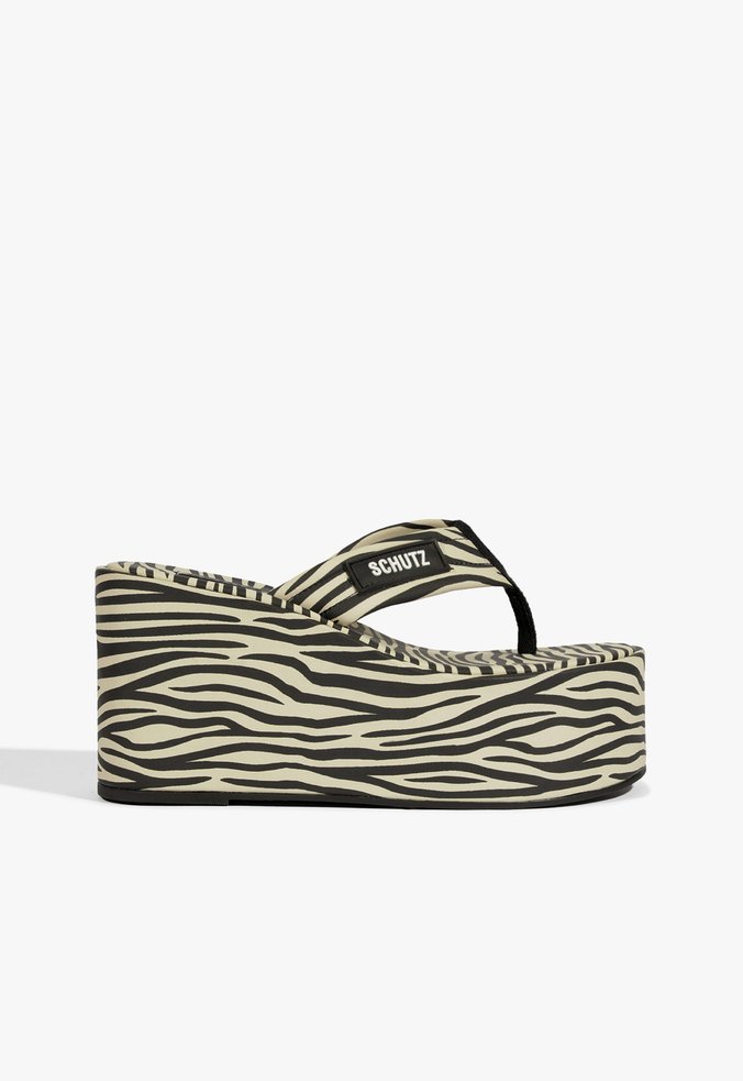 Chinelo Zoe Plataforma Estampa Zebra