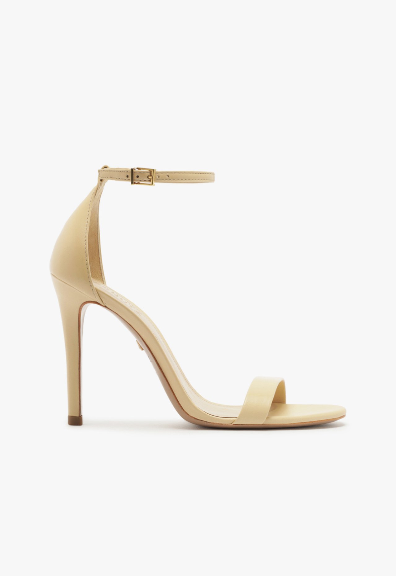Sandália Gisele Salto Alto Couro Bege | Schutz
