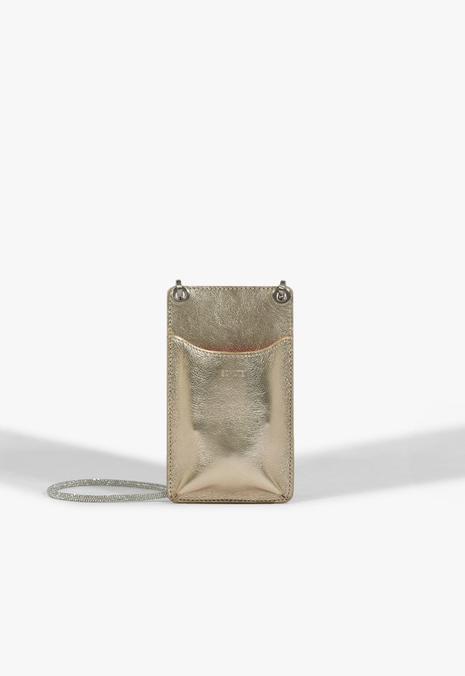 Porta Celular Sparkle Couro Dourado