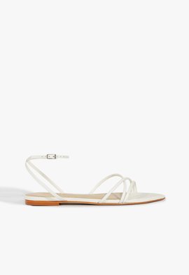 Sandália Rasteira Desiree Couro Branca