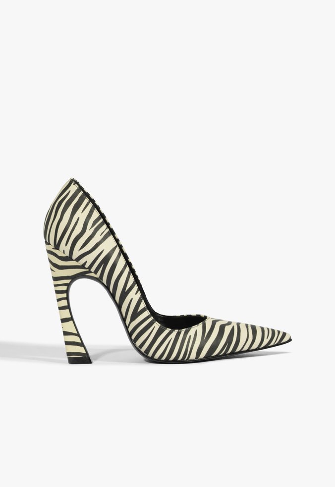 Scarpin Lexi Couro Zebra Preto