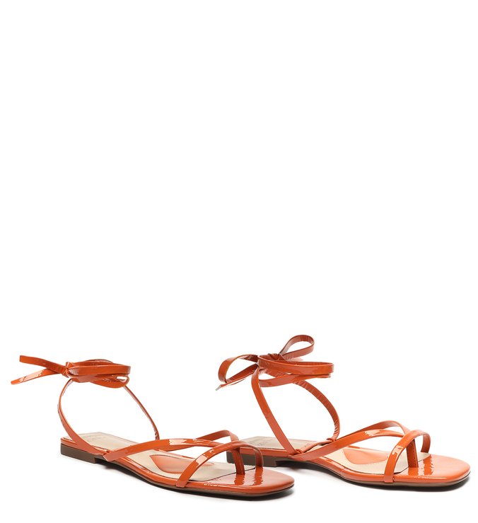Schutz x Ginger Sandália Flat Lace-Up Ocre Schutz x Ginger Sandália Flat Lace-Up Ocre