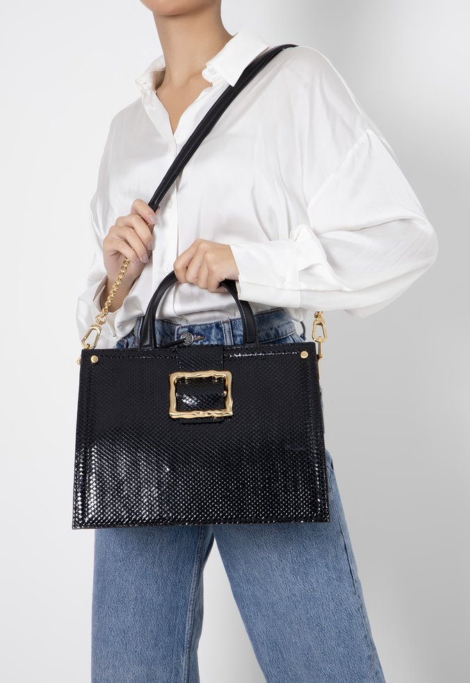 Bolsa Tote Jade Couro Preta