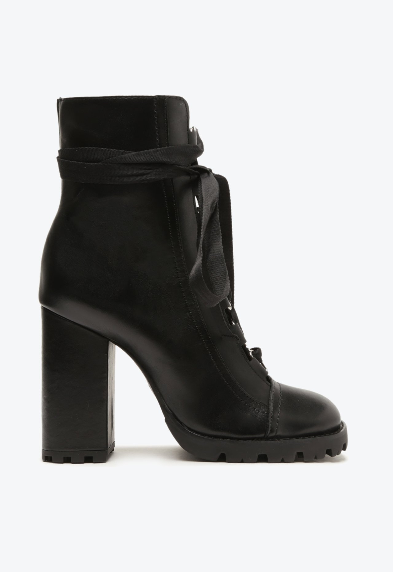 Bota Salto Alto Tratorada Sofia Couro Preta | Schutz