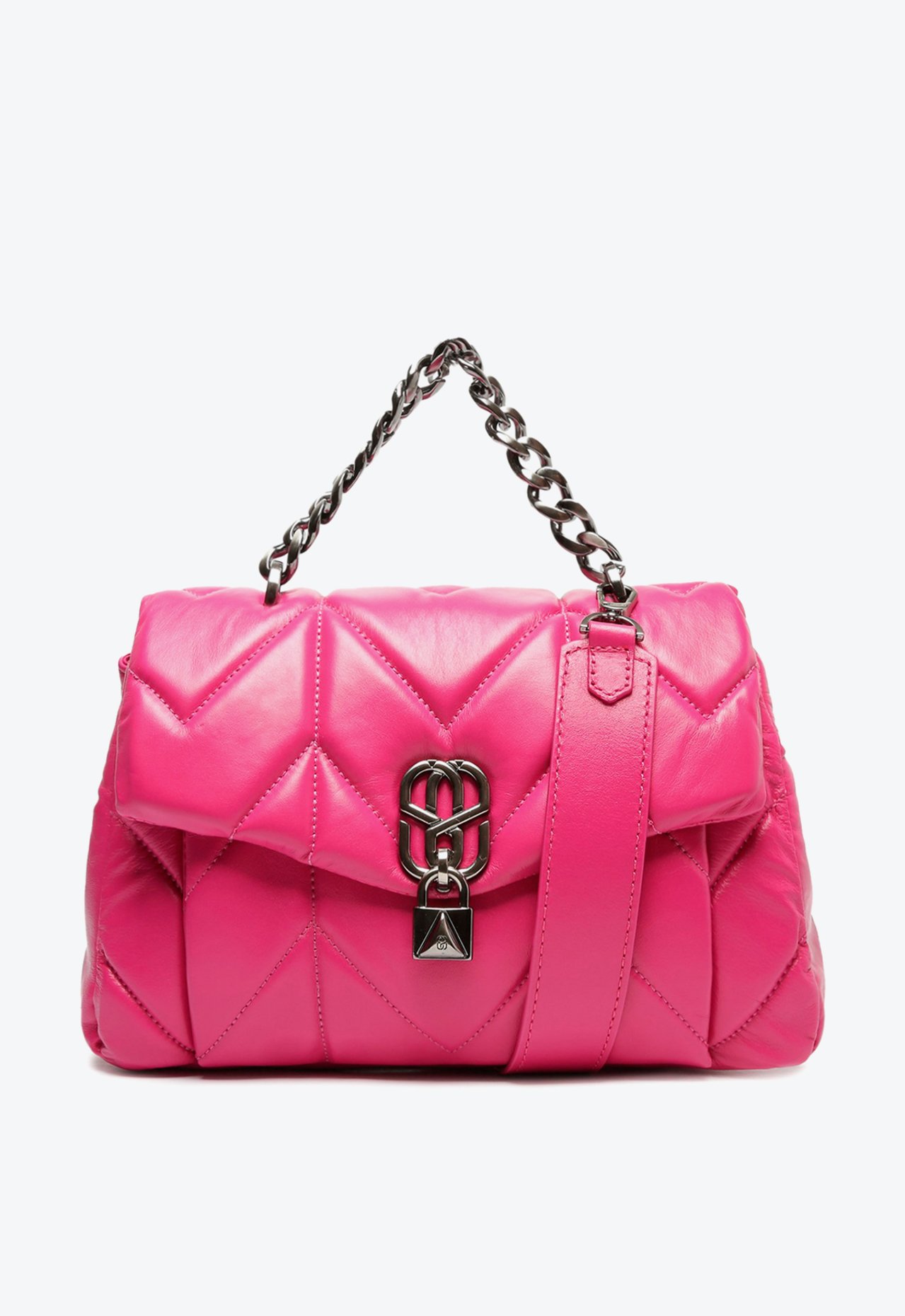 Bolsa Tiracolo Grande Em Couro Matelassê SS LOCKS Rosa | Schutz