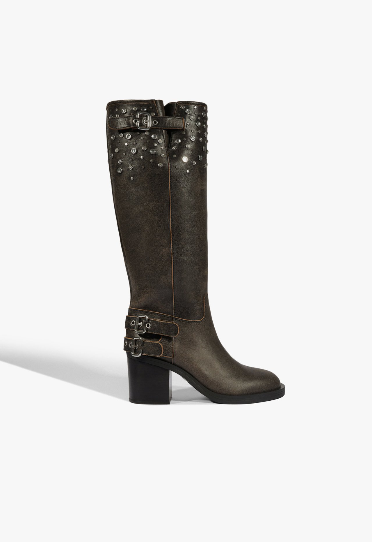 Vista 2 Bota Over The Knee Lea Couro Schutz Schutz BR Preto Schutz BR Preto