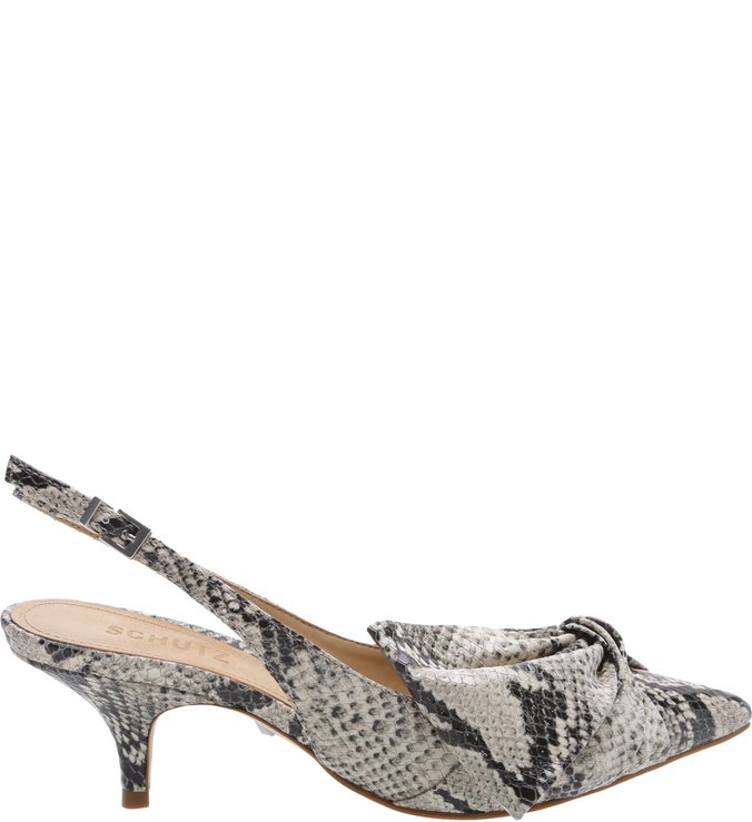 Scarpin Cindy Slingback Kitten Heel Bow Python Scarpin Cindy Slingback Kitten Heel Bow Python