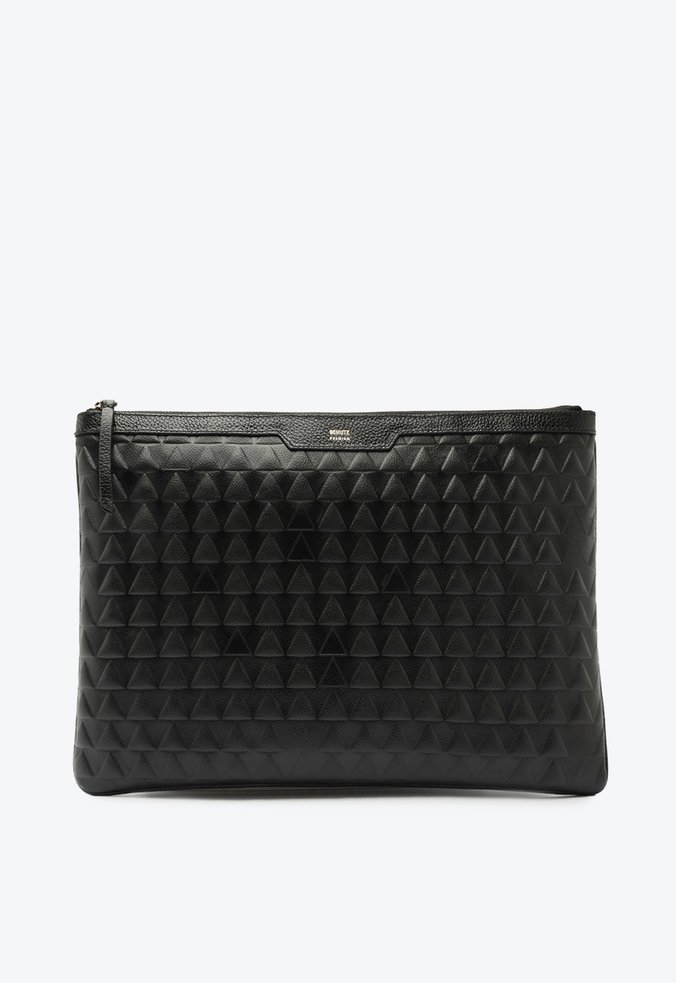 Porta Notebook Triangle Grained Couro Preta
