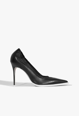 Scarpin Blanca Couro Preto