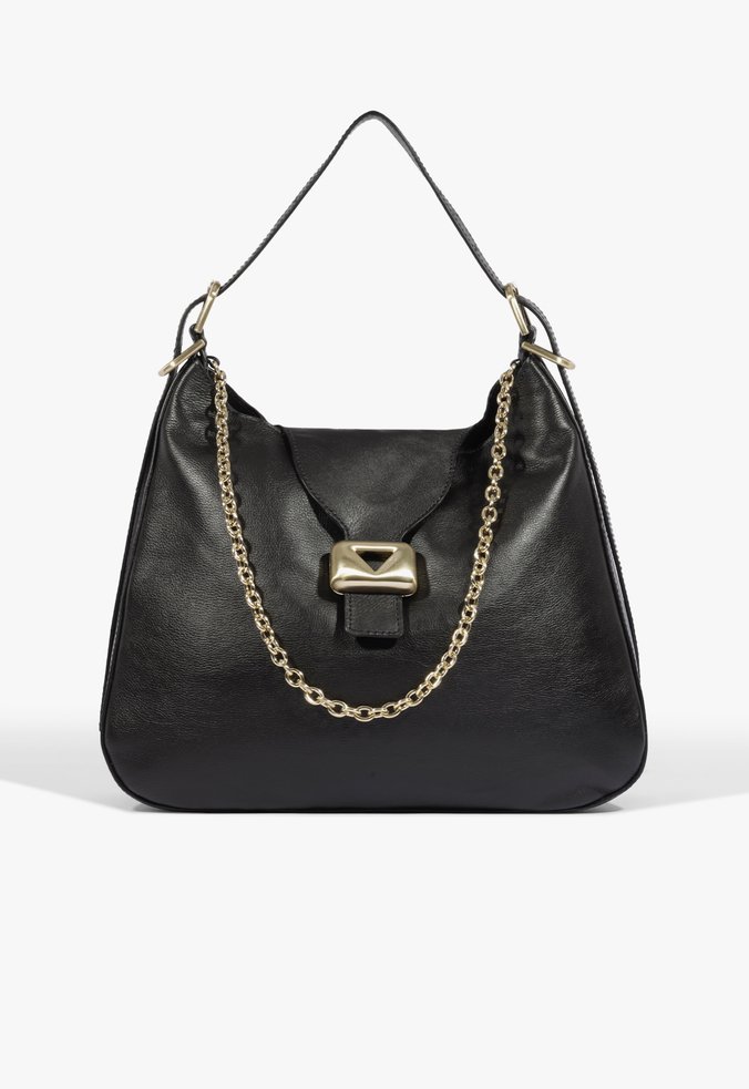 Bolsa Hobo Harlow Grande Couro Preta