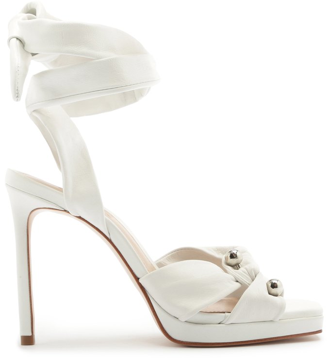 SANDÁLIA SALTO KNOT COURO WHITE