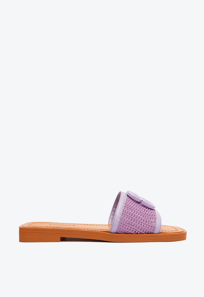 Sandália Rasteira Slide Tricô Emblem Lilás